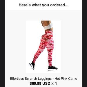 Effortless Scrunch Leggings - Hot Pink Camo